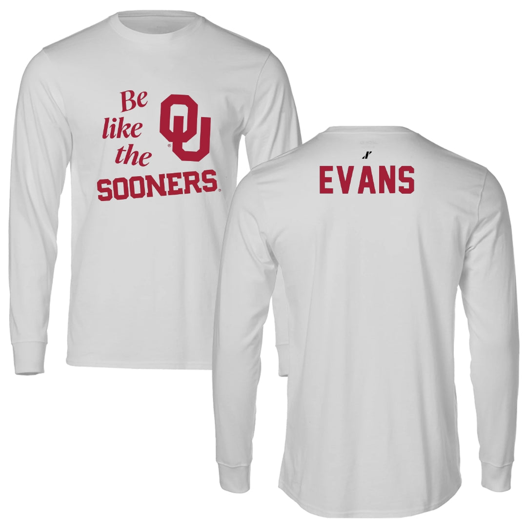 University of Oklahoma Wrestling Light Gray Be Like Us Performance Long Sleeve - KJ Evans