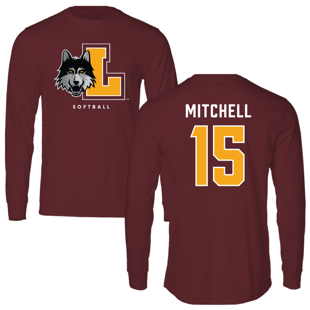 Loyola University-Chicago Softball Maroon Mascot Performance Long Sleeve - #15 Katie Mitchell