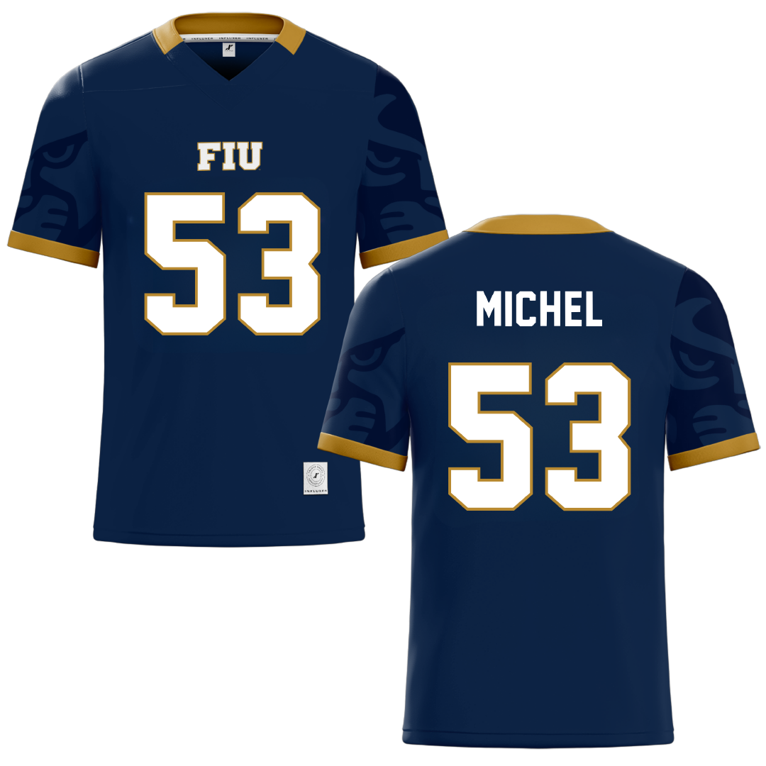 Florida International University Blue Football Jersey - #53 Daniel Michel