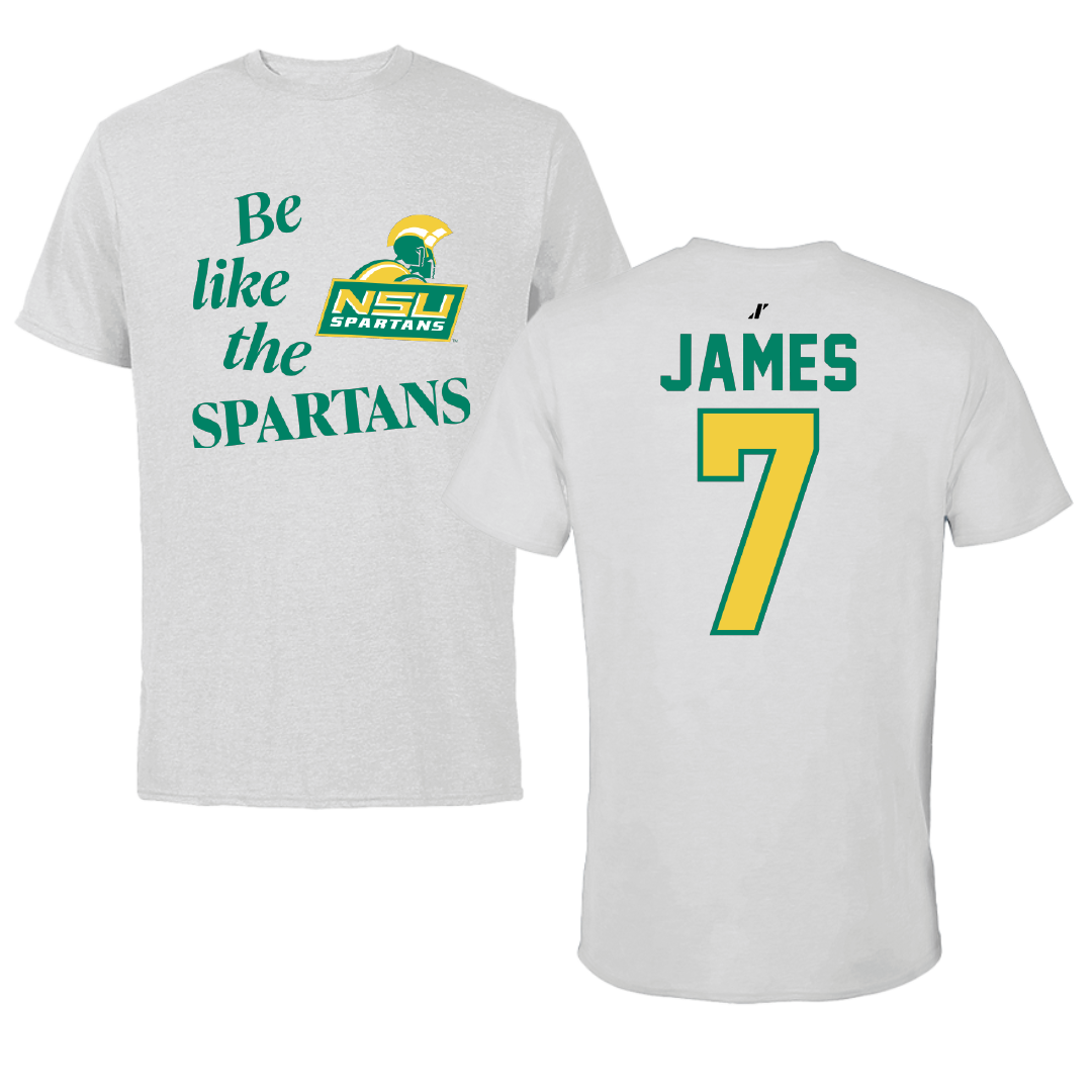 Norfolk State University Football Light Gray Be Like Us Performance Tee - #7 Nolan James