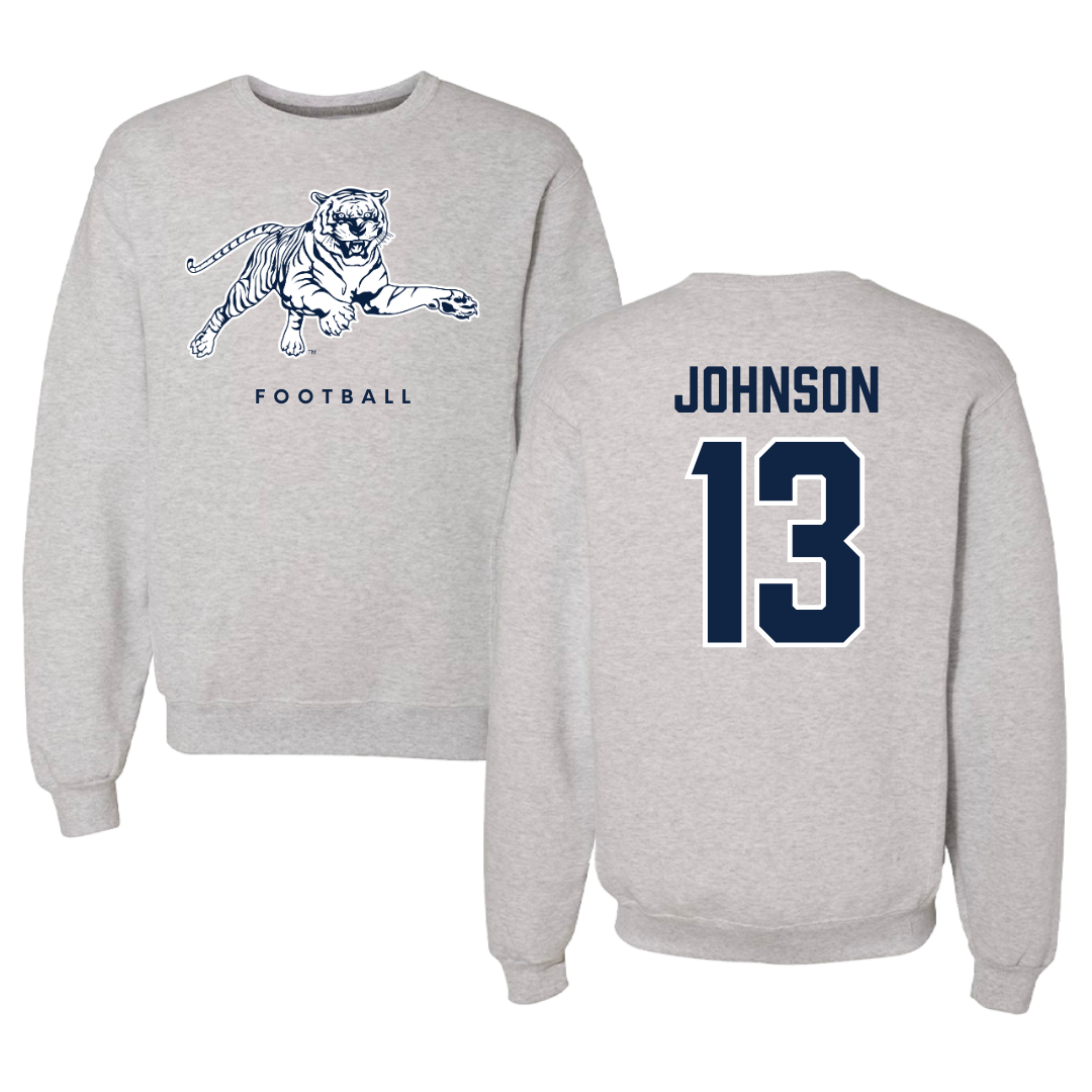 Jackson State University Football Gray Crewneck - #13 Brandon Johnson