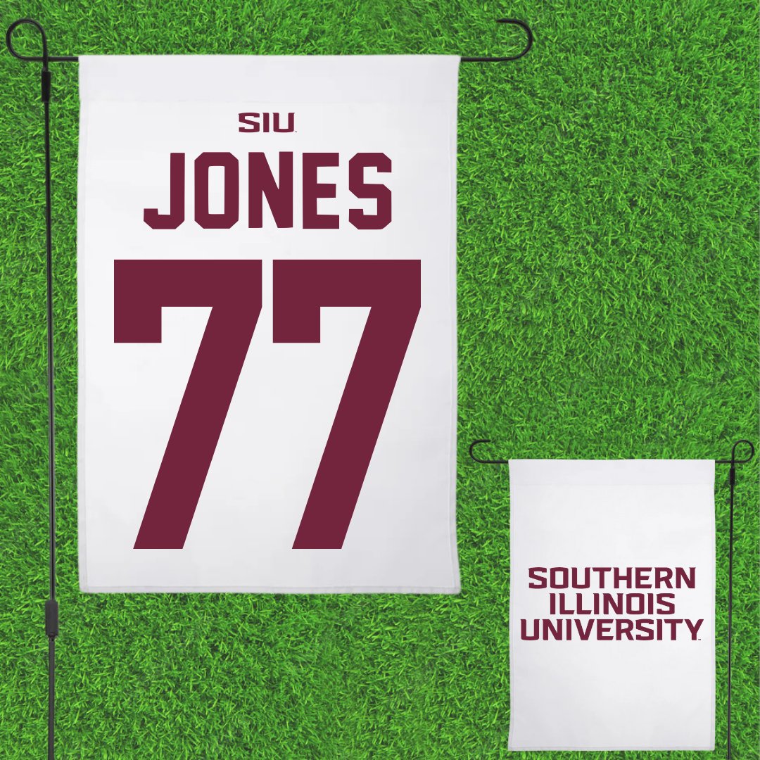 Southern Illinois University at Carbondale Softball White Garden Flag - #77 Sidney Jones