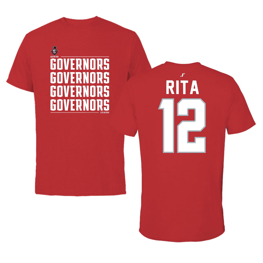 Austin Peay State University Beach Volleyball Red General Tee - #12 Anna Rita