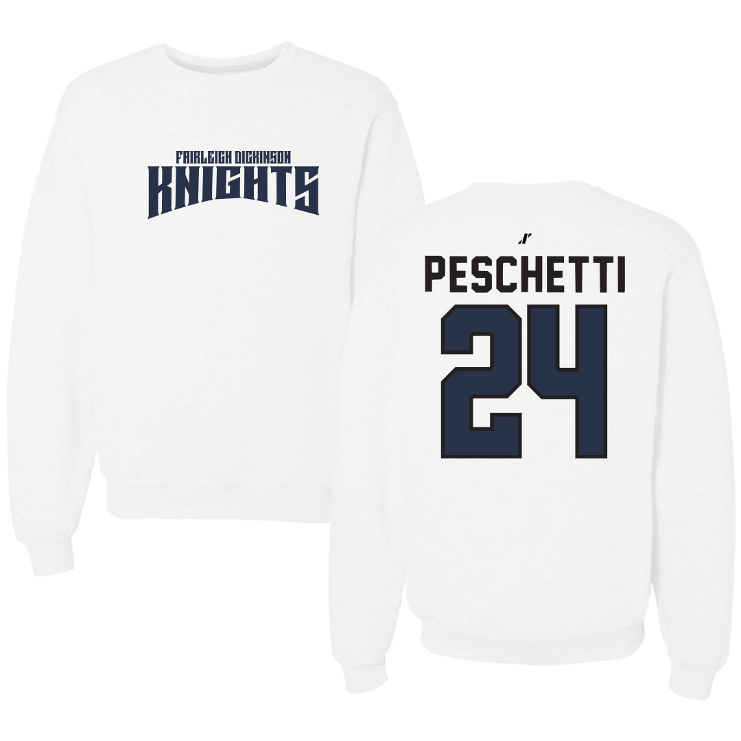 Fairleigh Dickinson University-Metropolitan Campus Soccer White Classic Crewneck - #24 Daniela Peschetti