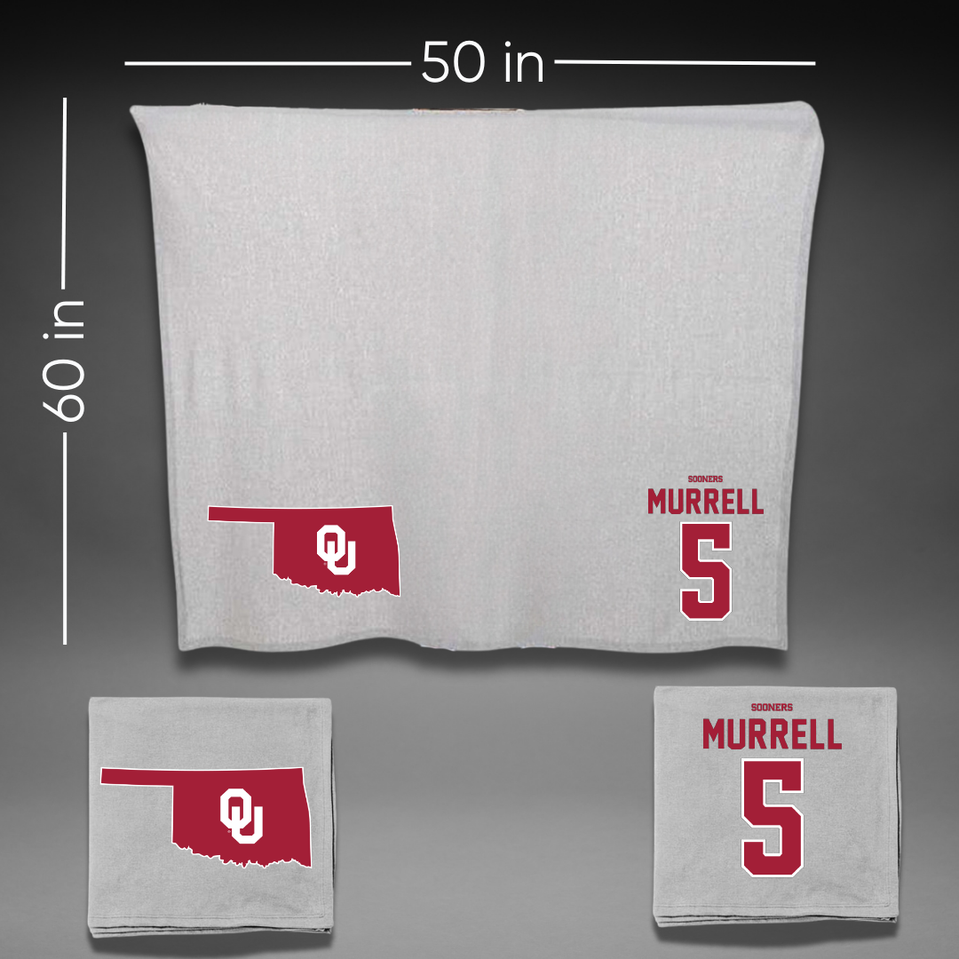 University of Oklahoma Soccer Gray Blanket - #5 Hadley Murrell