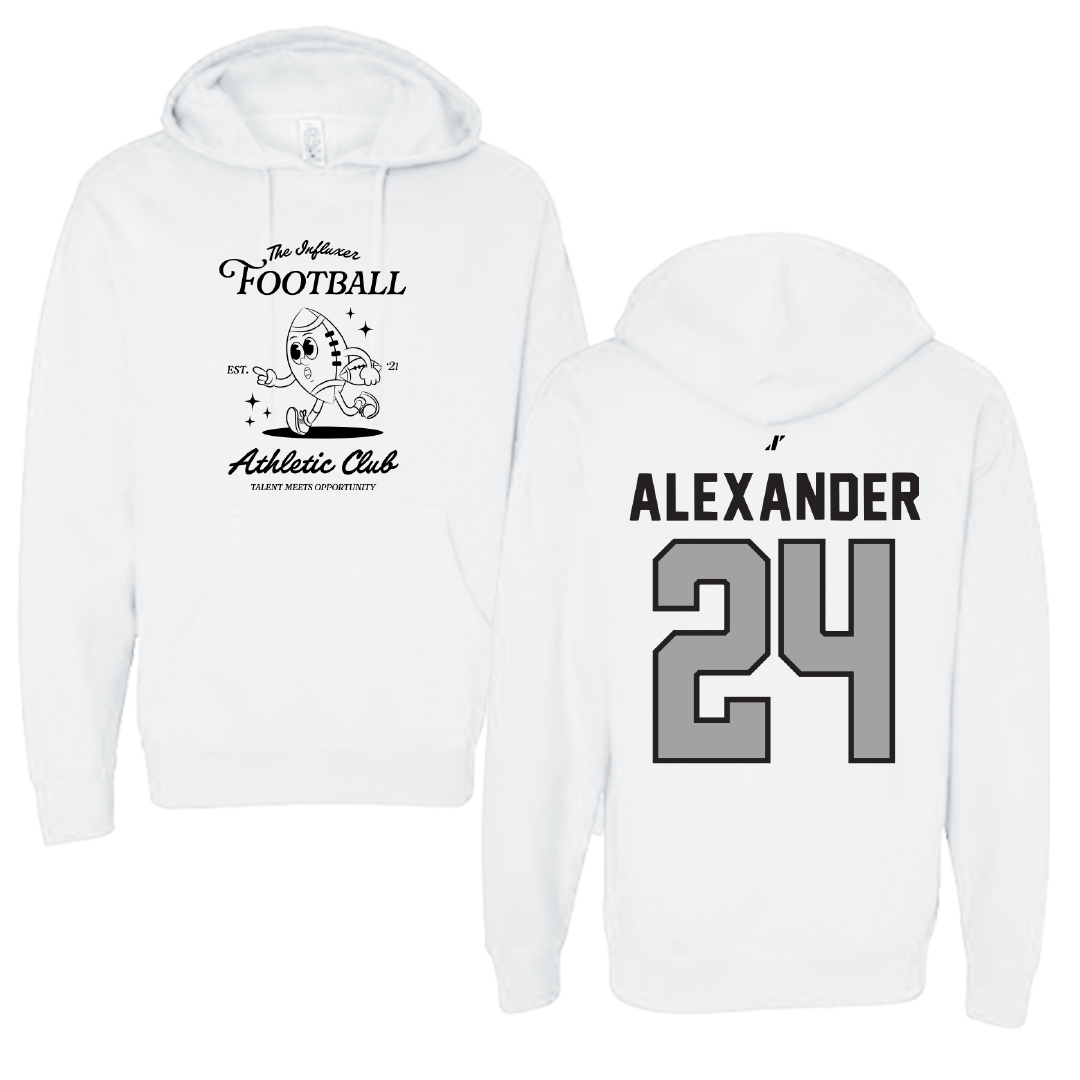 Football White Influxer Athletic Club Hoodie - #24 Xe'ree Alexander