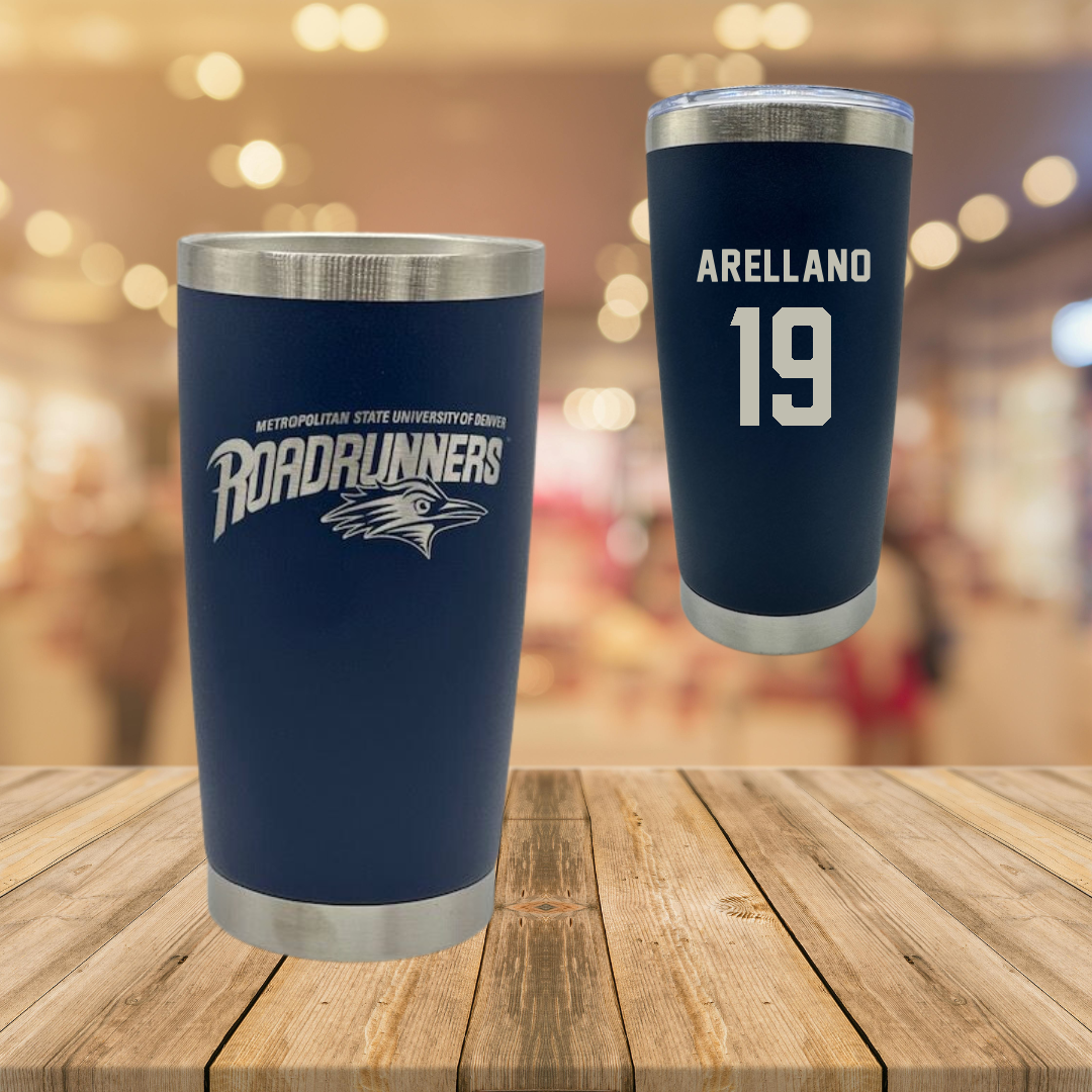 Metropolitan State University of Denver Softball Navy Stainless Steel Tumbler - #19 Aaliyah Arellano