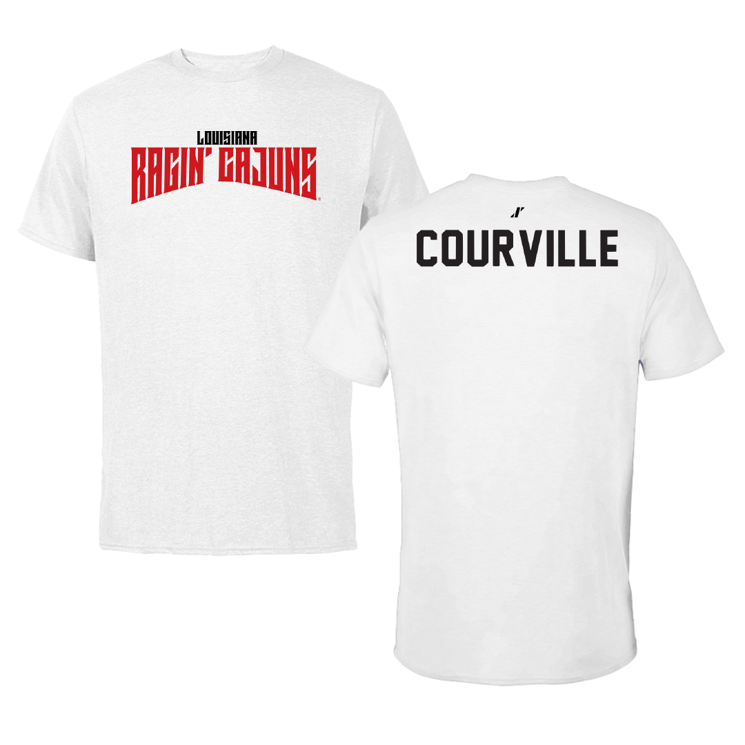 University of Louisiana at Lafayette TF and XC White Classic Performance Tee - Juliana Courville