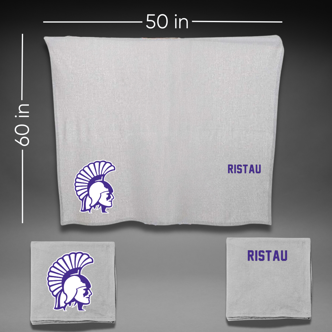 Winona State University Tennis Gray Blanket - Lainy Ristau