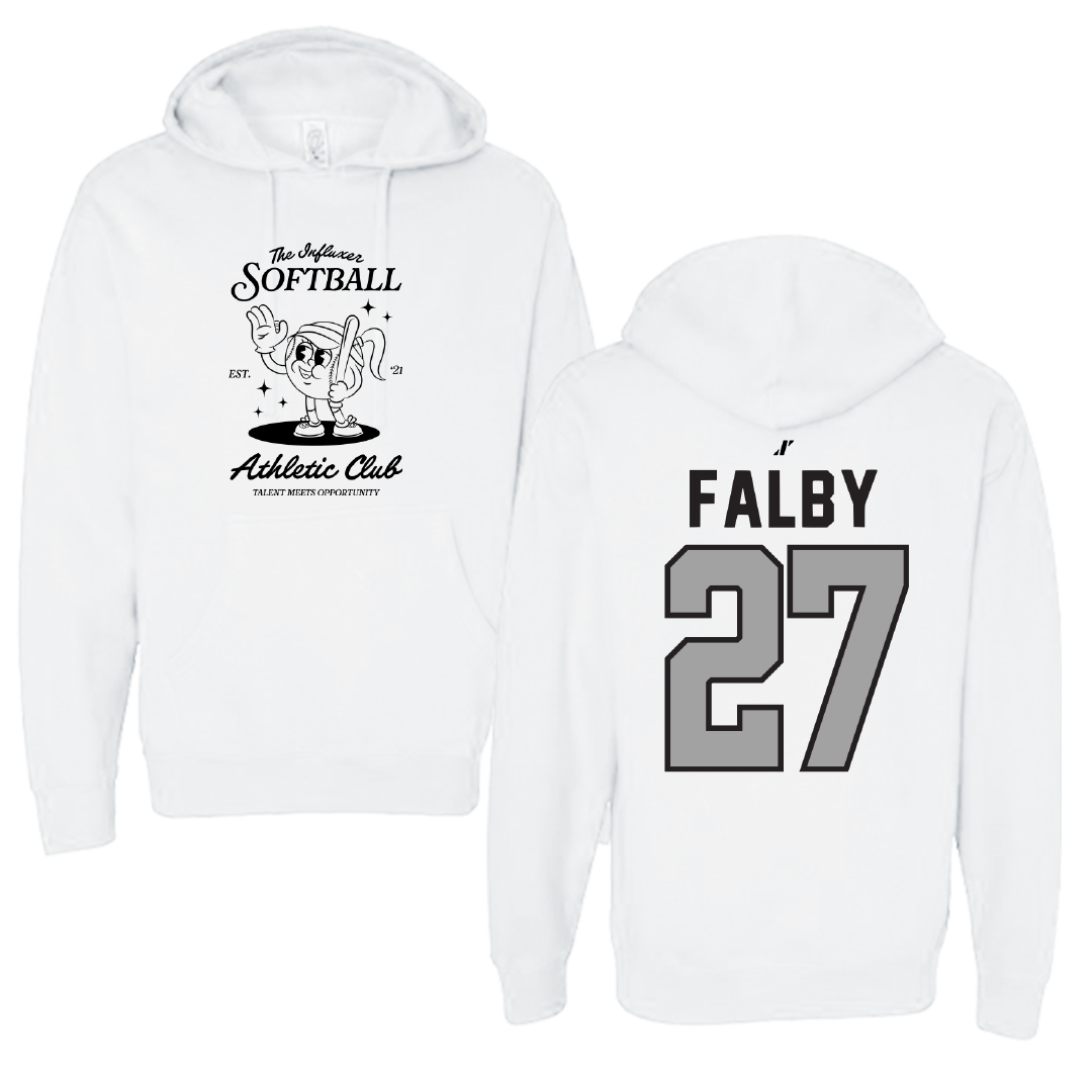 Softball White Influxer Athletic Club Hoodie - #27 Kendra Falby