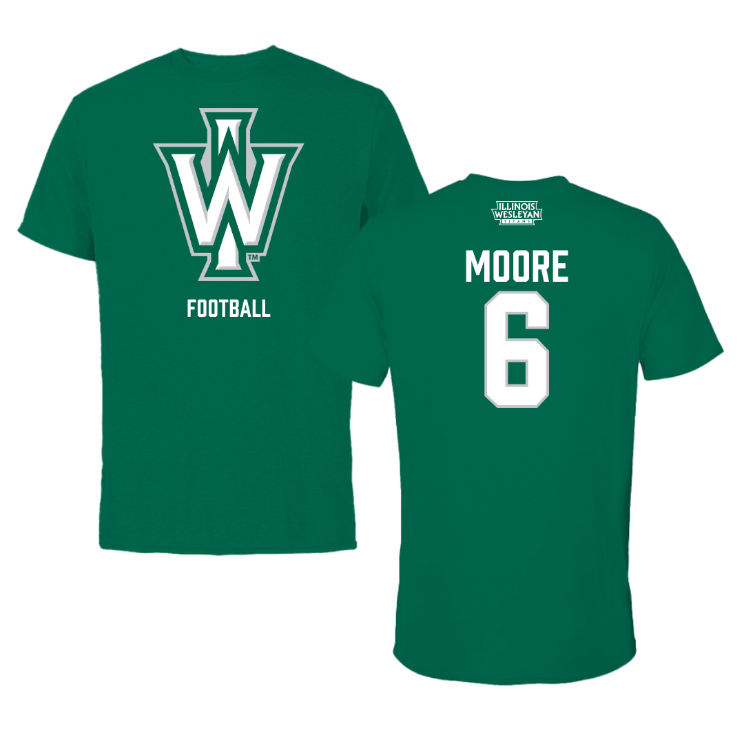 Illinois Wesleyan University Football Green Performance Tee - #6 Tre Moore