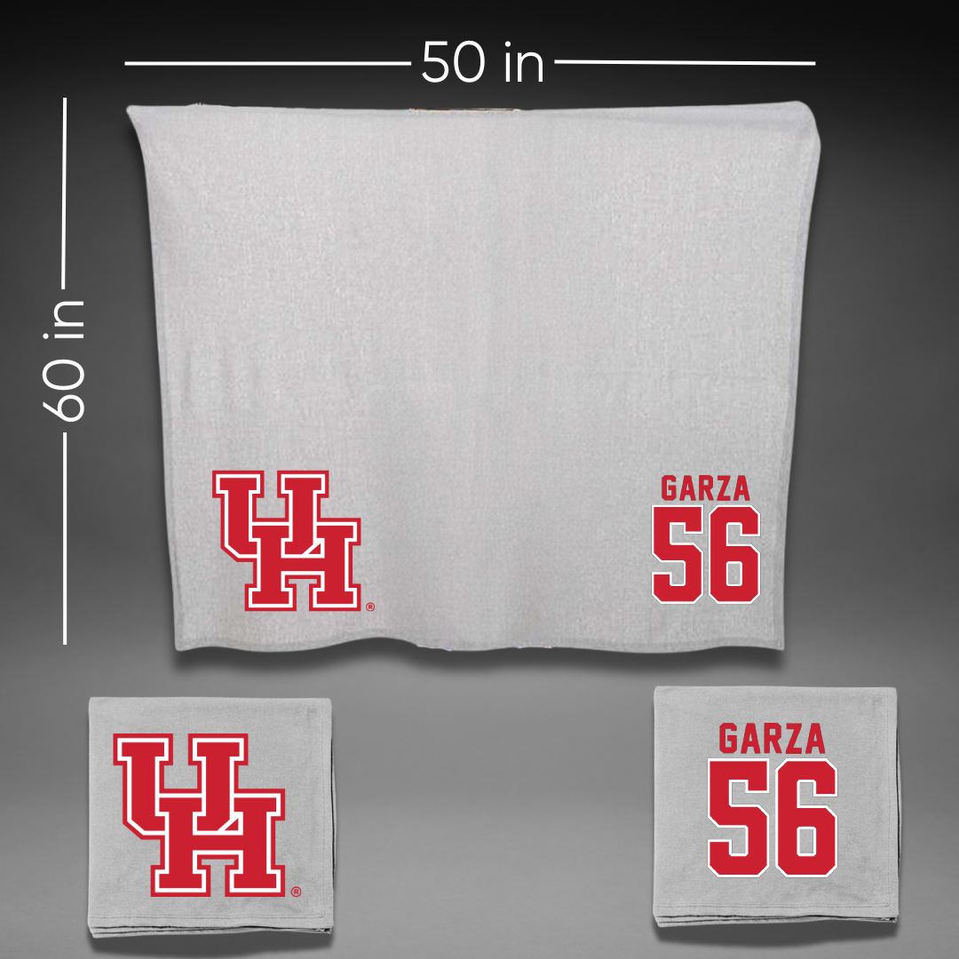 University of Houston Football Gray Blanket - #56 Jacob Garza