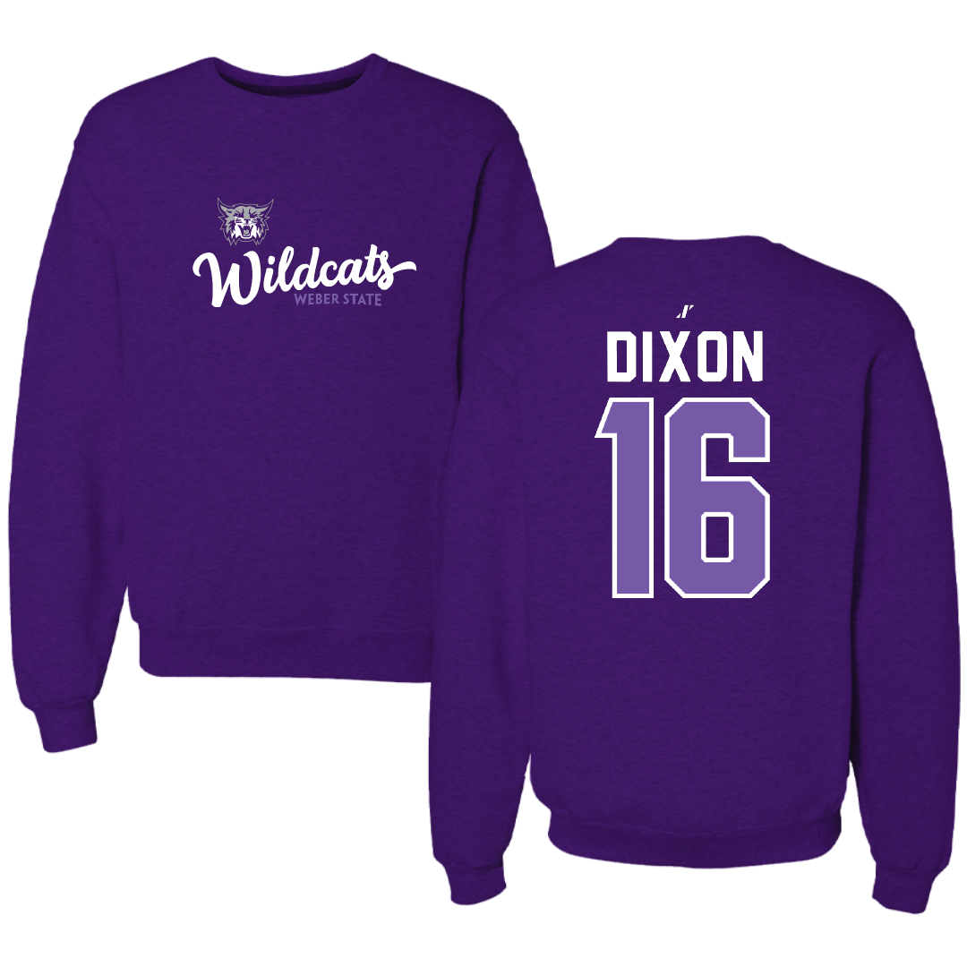 Weber State University Football Purple General Crewneck - #16 Toddrick Dixon