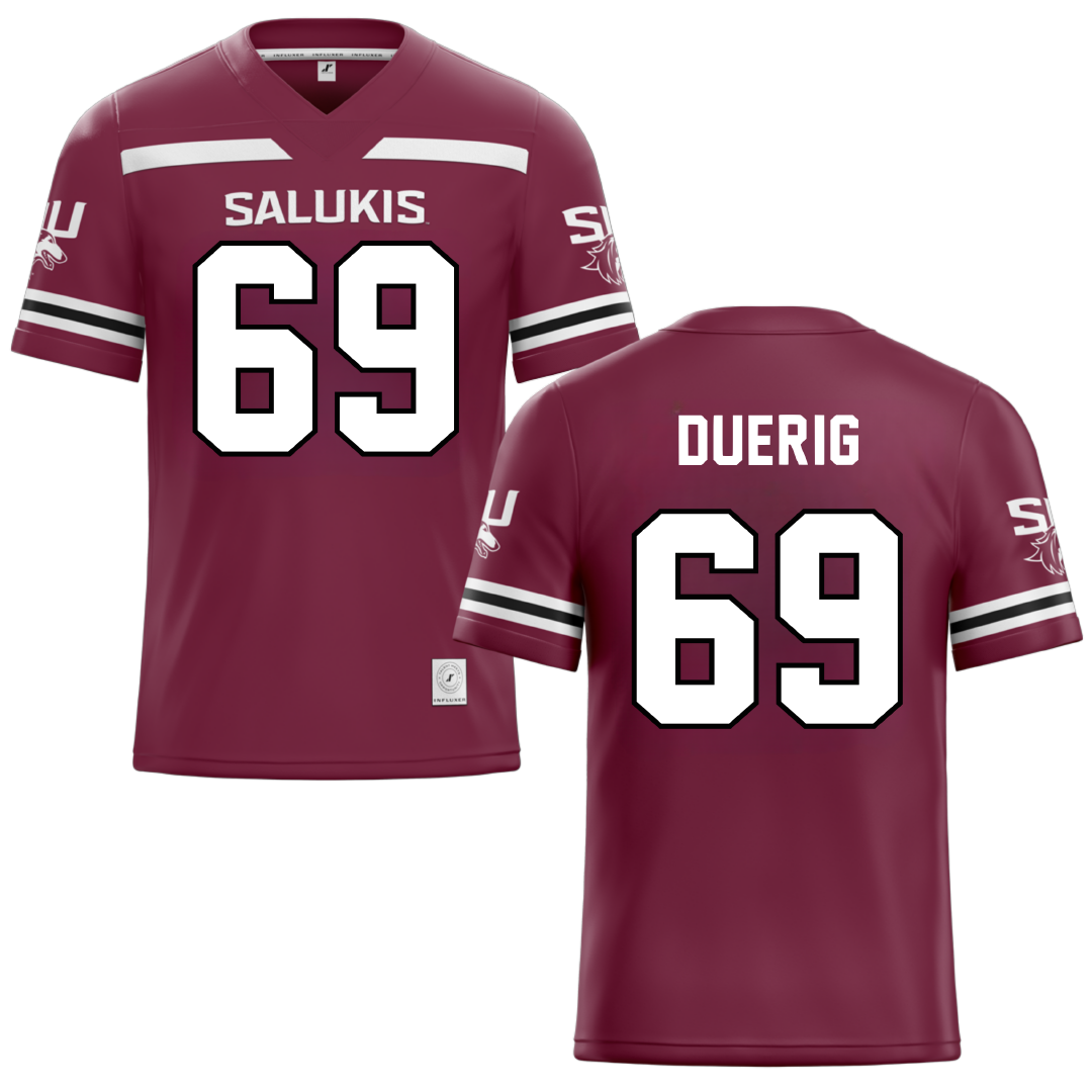 Southern Illinois University at Carbondale Maroon Football Jersey - #69 Aidan Duerig