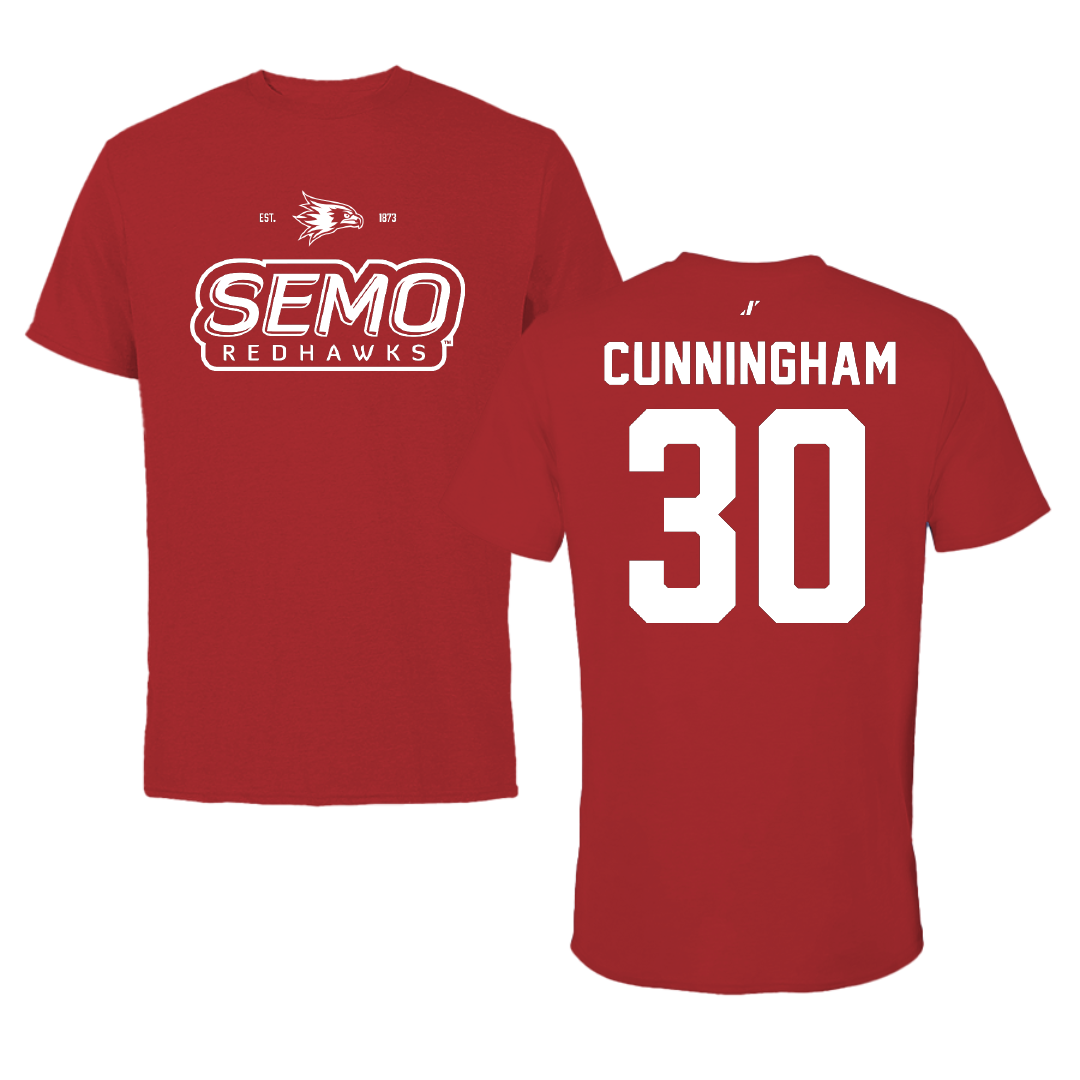 Southeast Missouri State University Football Canvas Red General Tee - #30 Judd Cunningham