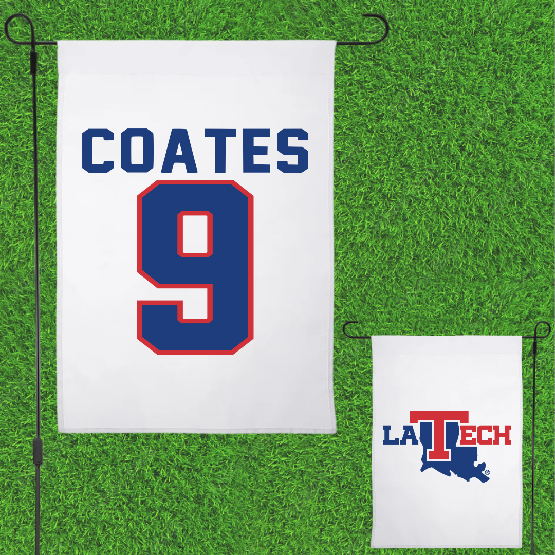 Louisiana Tech University Baseball White Garden Flag - #9 Colton Coates