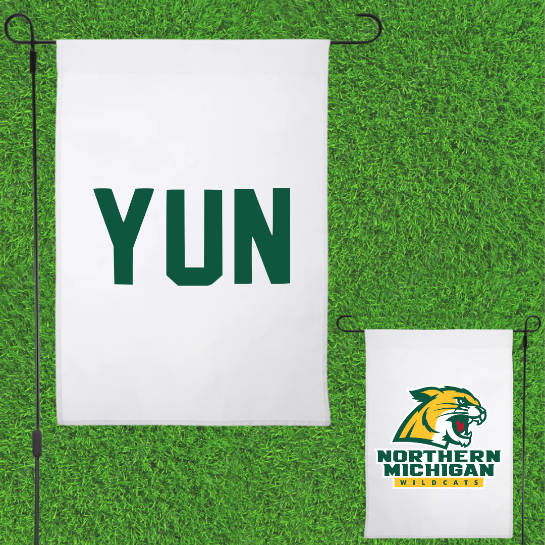 Northern Michigan University Golf White Garden Flag - Eric Yun