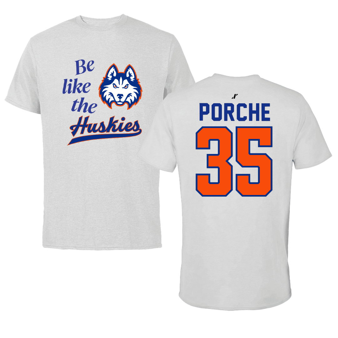Houston Christian University Baseball Light Gray Be Like Us Performance Tee - #35 Ryan Porche