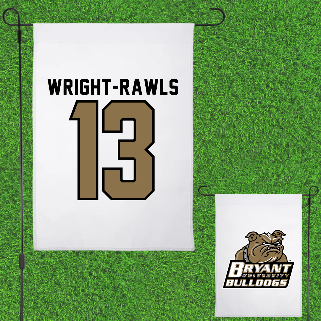 Bryant University Football White Garden Flag - #13 Taylor Wright-Rawls