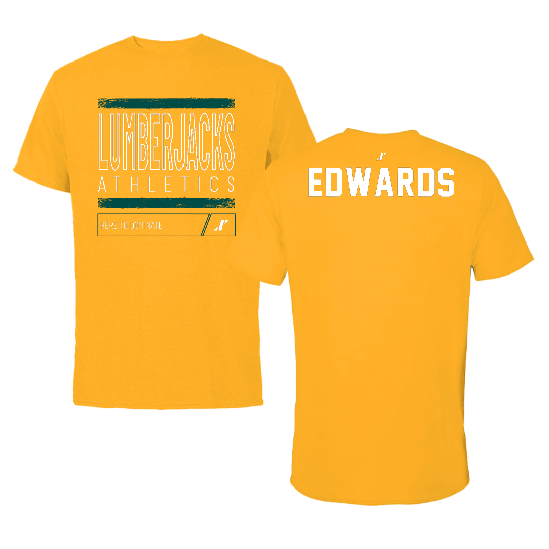 Cal Poly Humboldt Wrestling Gold Dominate Performance Tee - Andrew Edwards