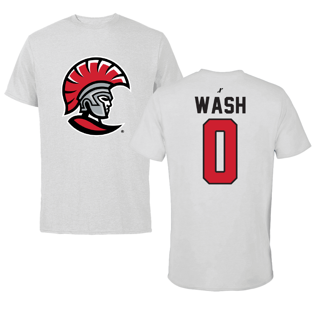 University of Tampa Baseball Light Gray Performance Tee - #0 Logan Wash