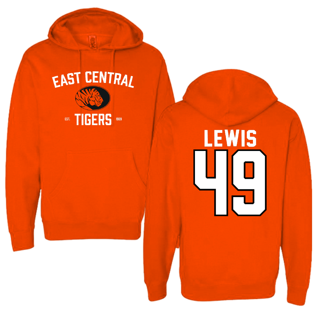 East Central University Football Orange General Hoodie - #49 Amajah Lewis