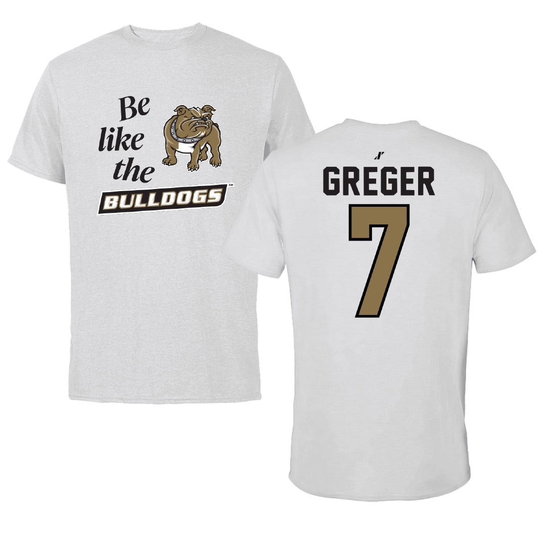 Bryant University Baseball Light Gray Be Like Us Tee - #7 Gavin Greger