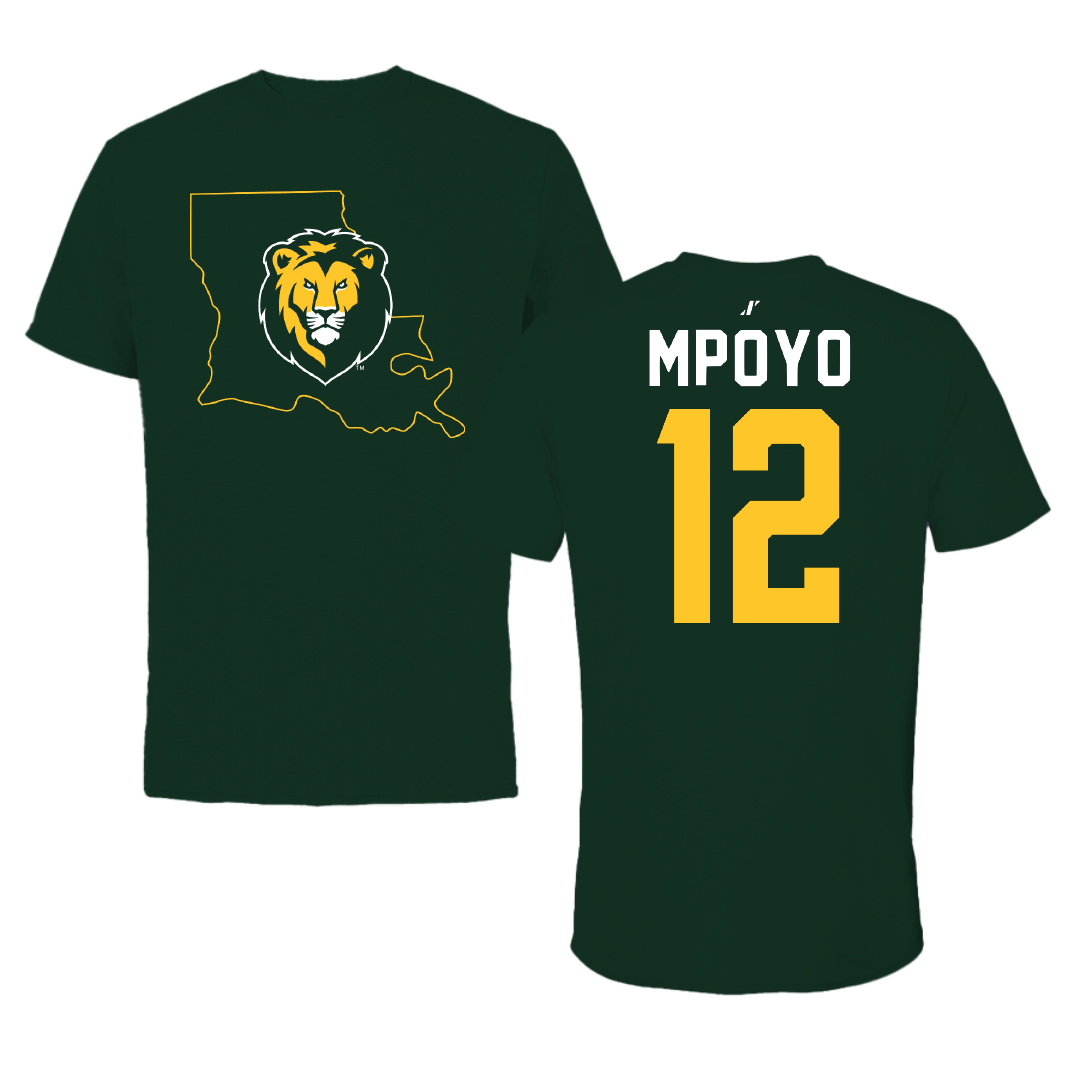 Southeastern Louisiana University Basketball Forest Green State Tee - #12 Joe Mpoyo