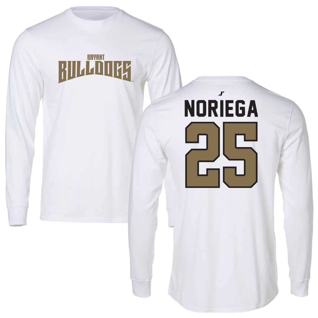 Bryant University Baseball White Classic Long Sleeve - #25 Gavin Noriega