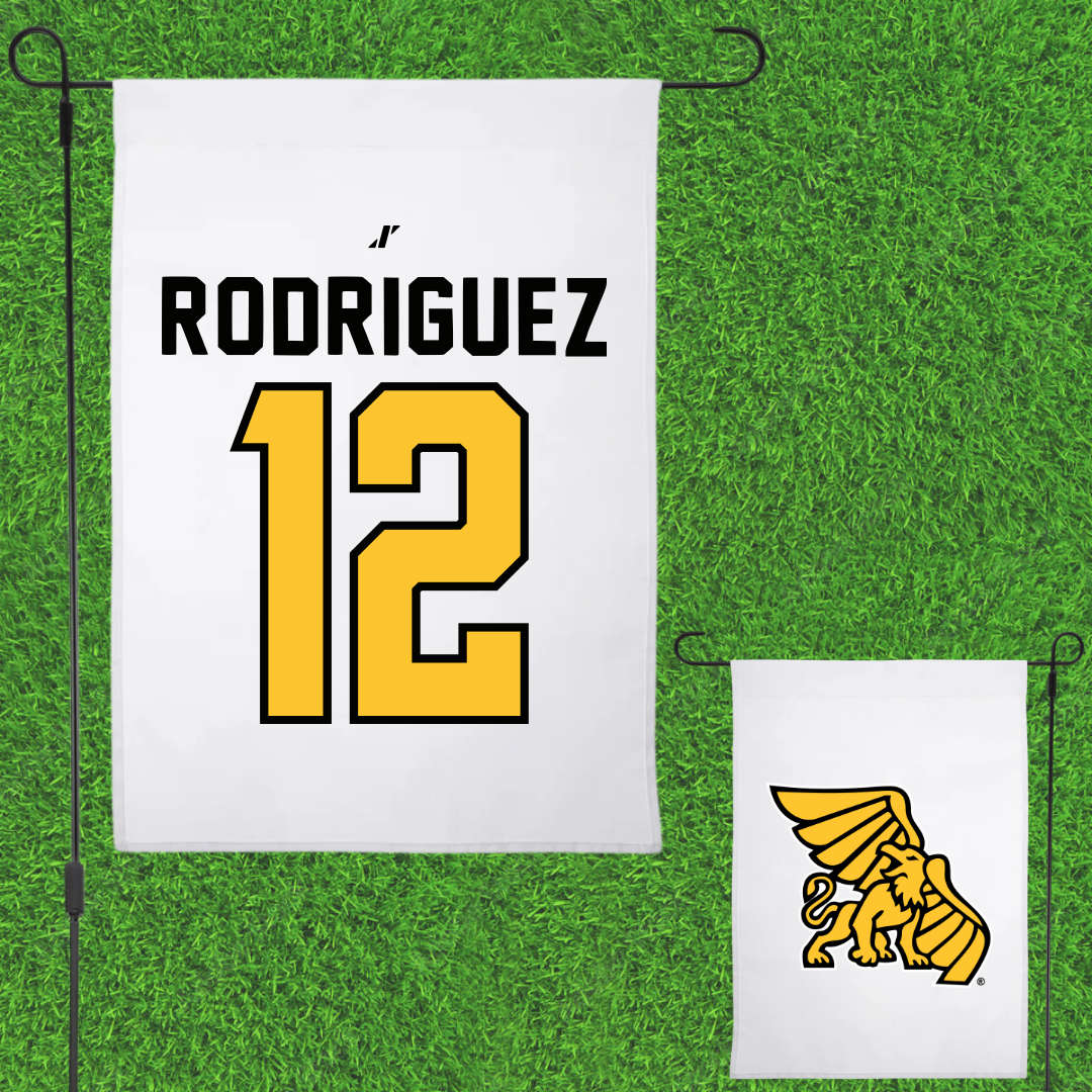 Missouri Western State University Baseball White Garden Flag - #12 Diego Rodriguez