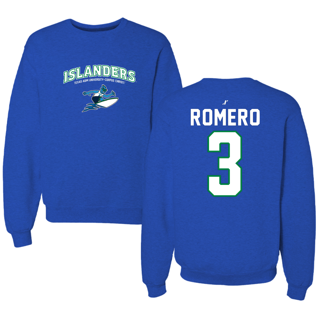 Texas A&M University-Corpus Christi Volleyball Blue General Crewneck - #3 Rylie Romero