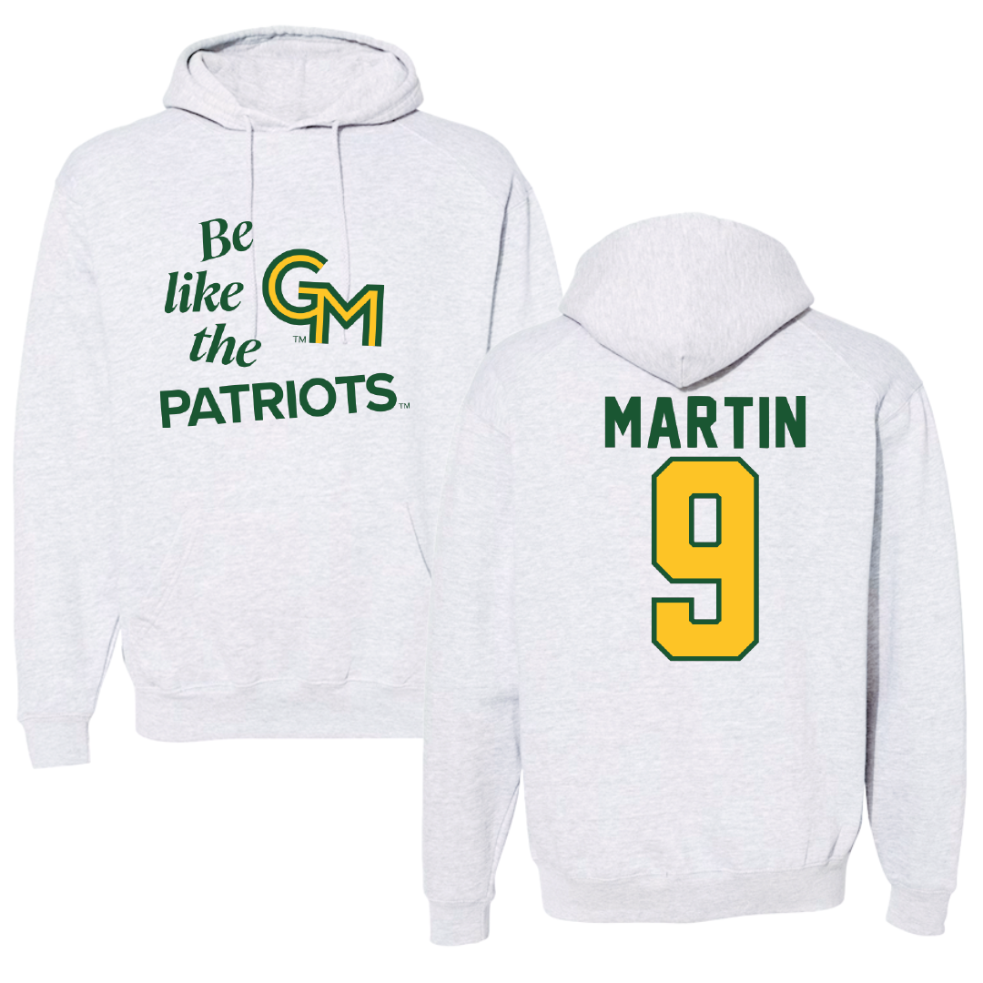 George Mason University Soccer Light Gray Be Like Us Hoodie - #9 Mia Martin