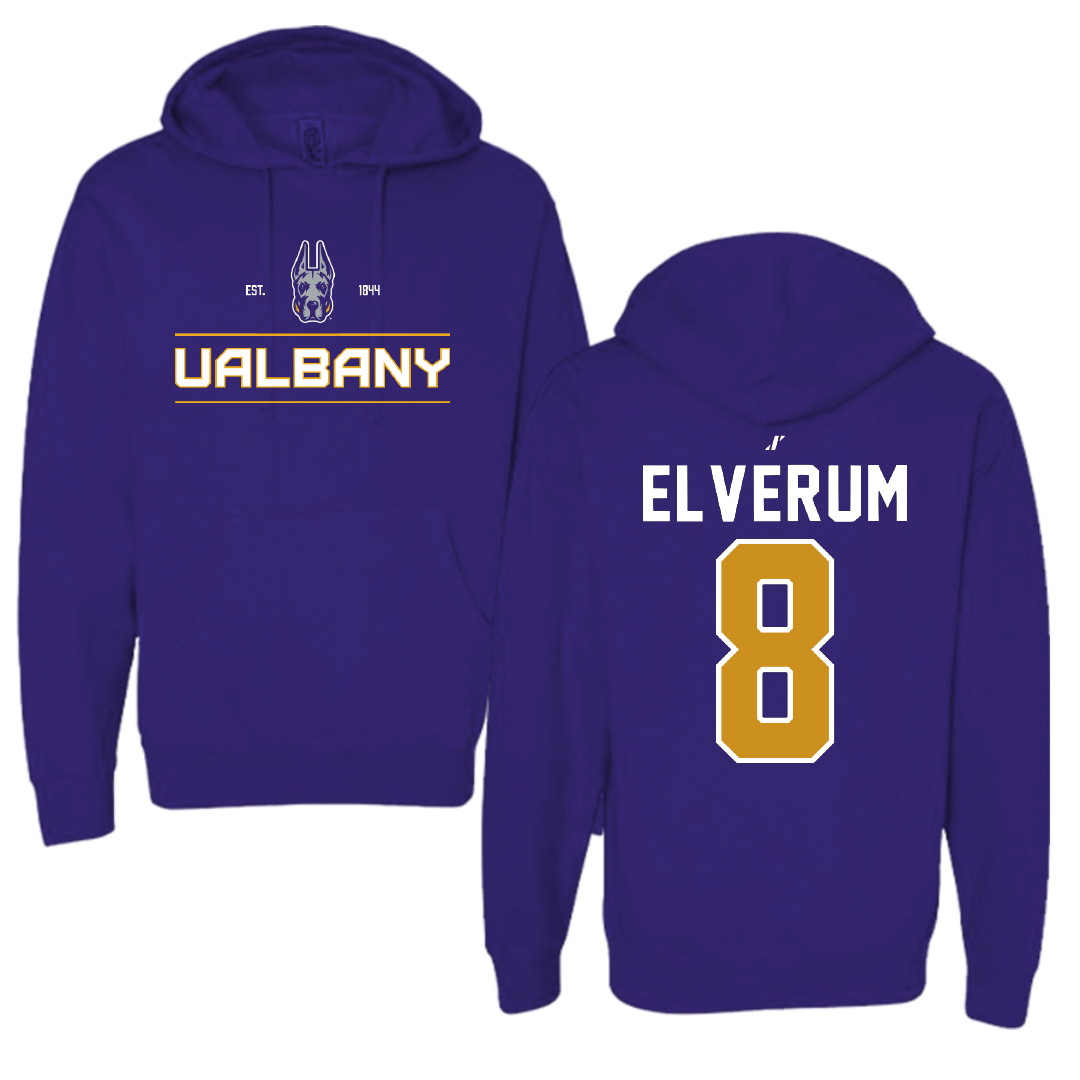 University at Albany Soccer Purple General Hoodie - #8 Selma Elverum