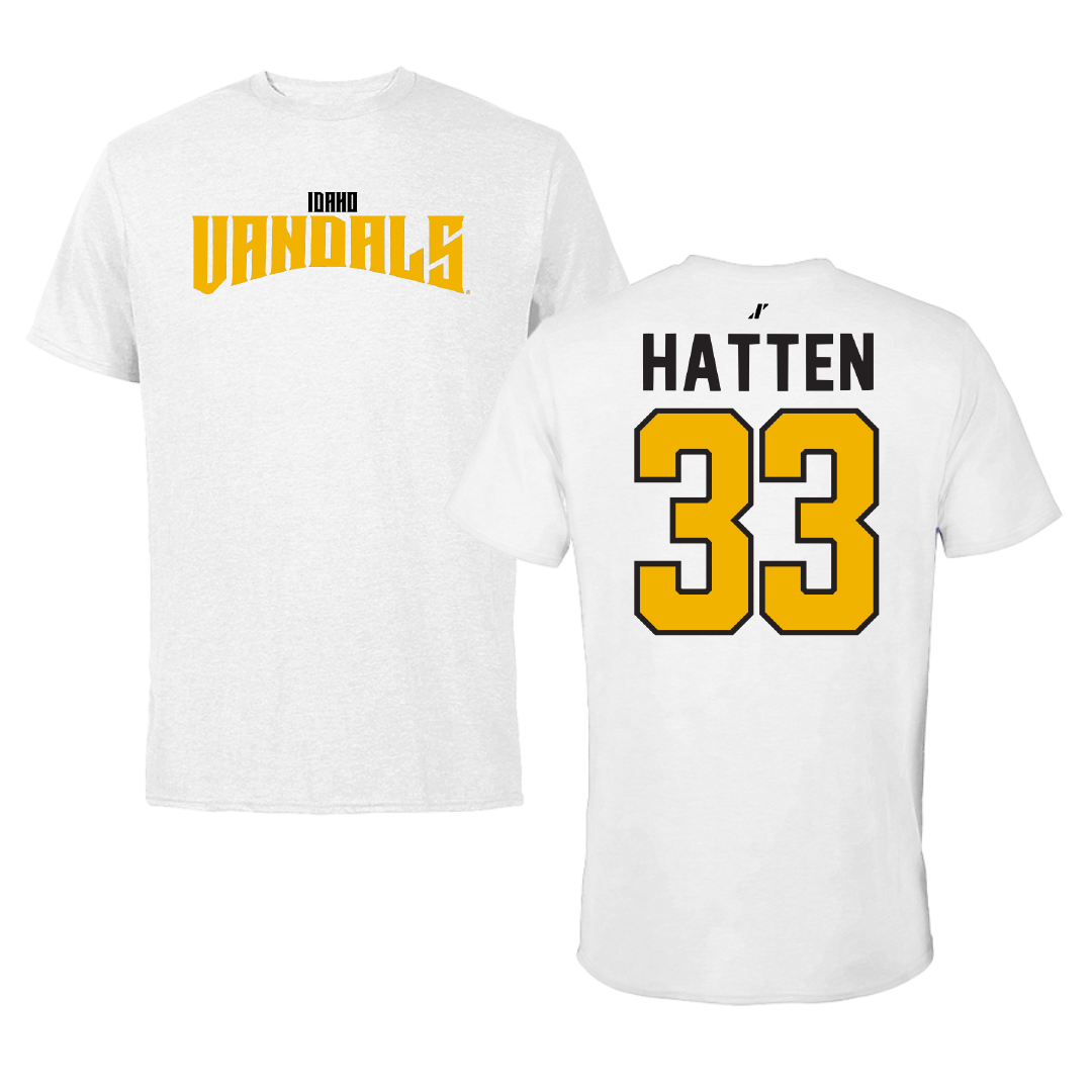 University of Idaho Basketball White Classic Tee - #33 Jack Hatten