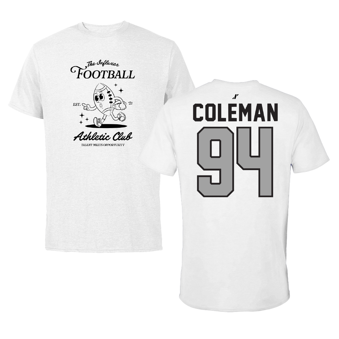 Football White Influxer Athletic Club Tee - #94 Cameron Coleman