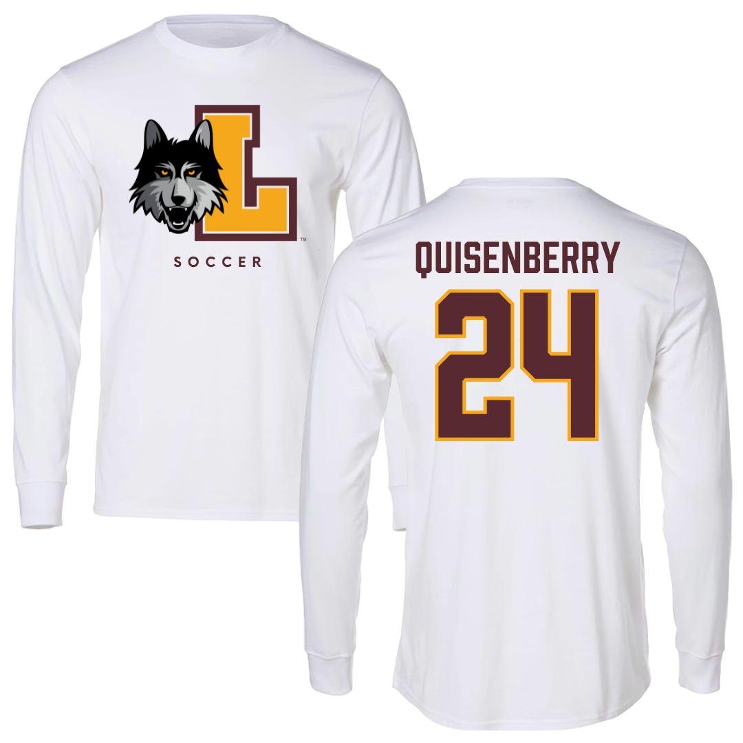 Loyola University-Chicago Soccer White Mascot Long Sleeve - #24 Chris Quisenberry