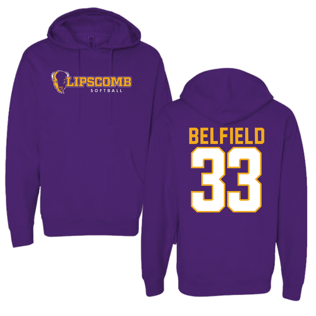 Lipscomb University Softball Purple Block Hoodie - #33 Kaylyn Belfield