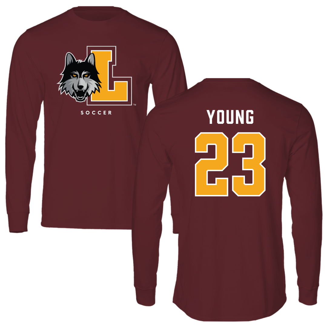 Loyola University-Chicago Soccer Maroon Mascot Performance Long Sleeve - #23 Ethan Young