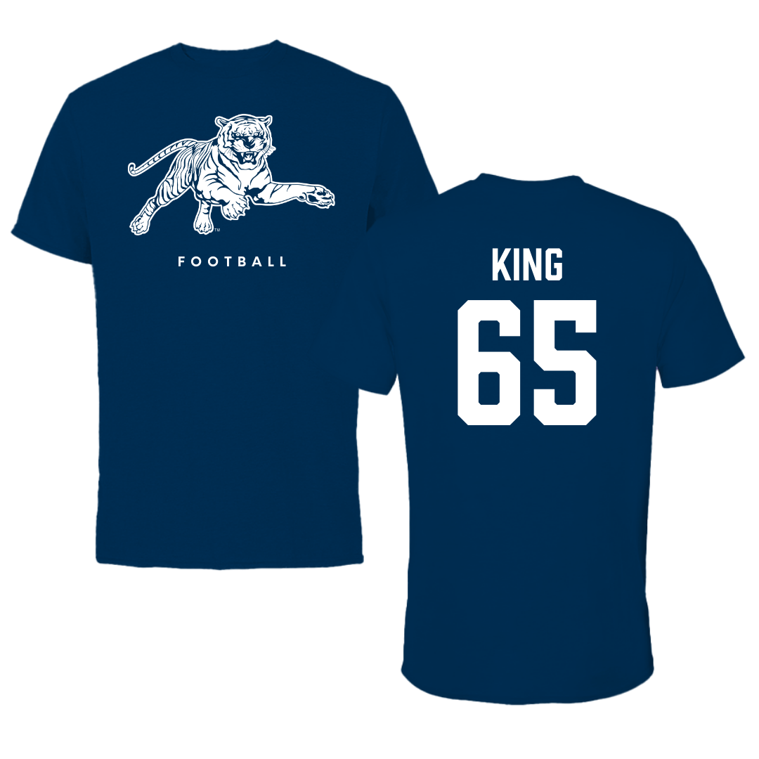 Jackson State University Football Navy Tee - #65 Jackson King