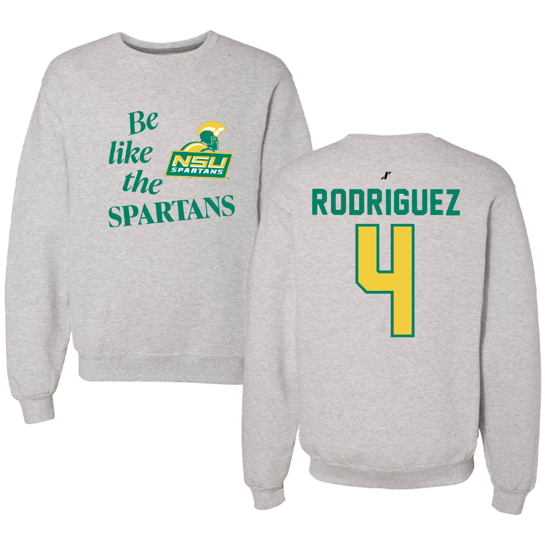 Norfolk State University Baseball Light Gray Be Like Us Crewneck - #4 Raphael Rodriguez