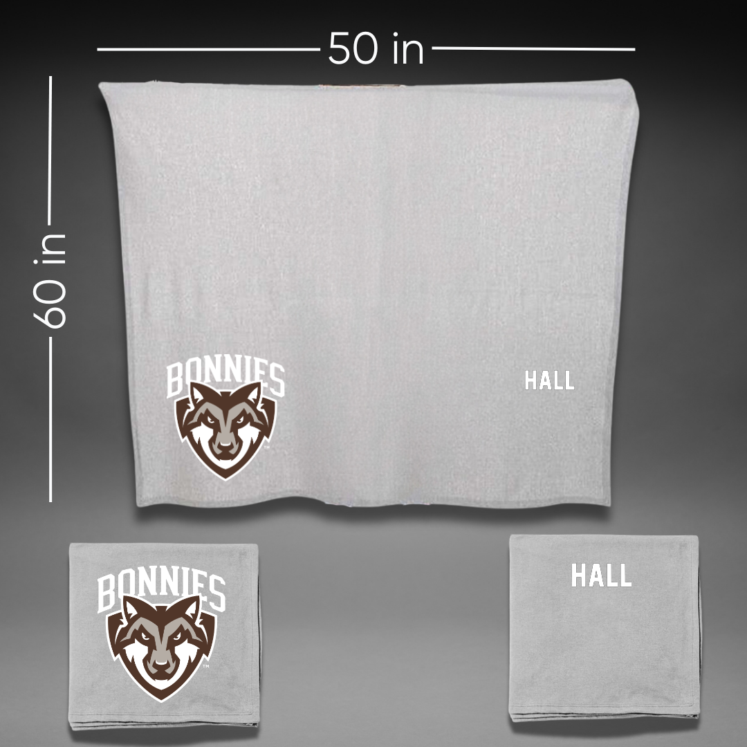 St. Bonaventure University Swimming & Diving Gray Blanket - Aiden Hall