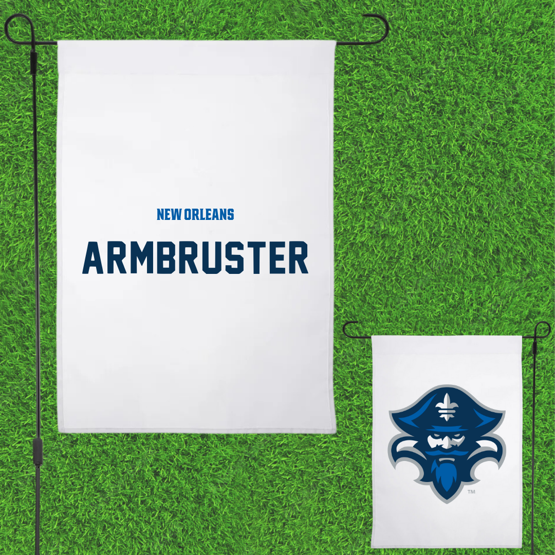 University of New Orleans Tennis White Garden Flag - Matthew Armbruster