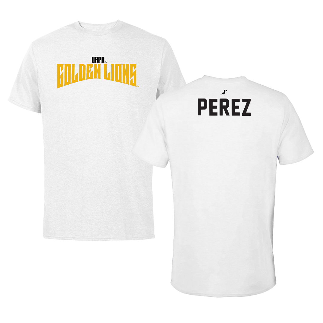 University of Arkansas-Pine Bluff Golf White Classic Performance Tee - Angel Perez