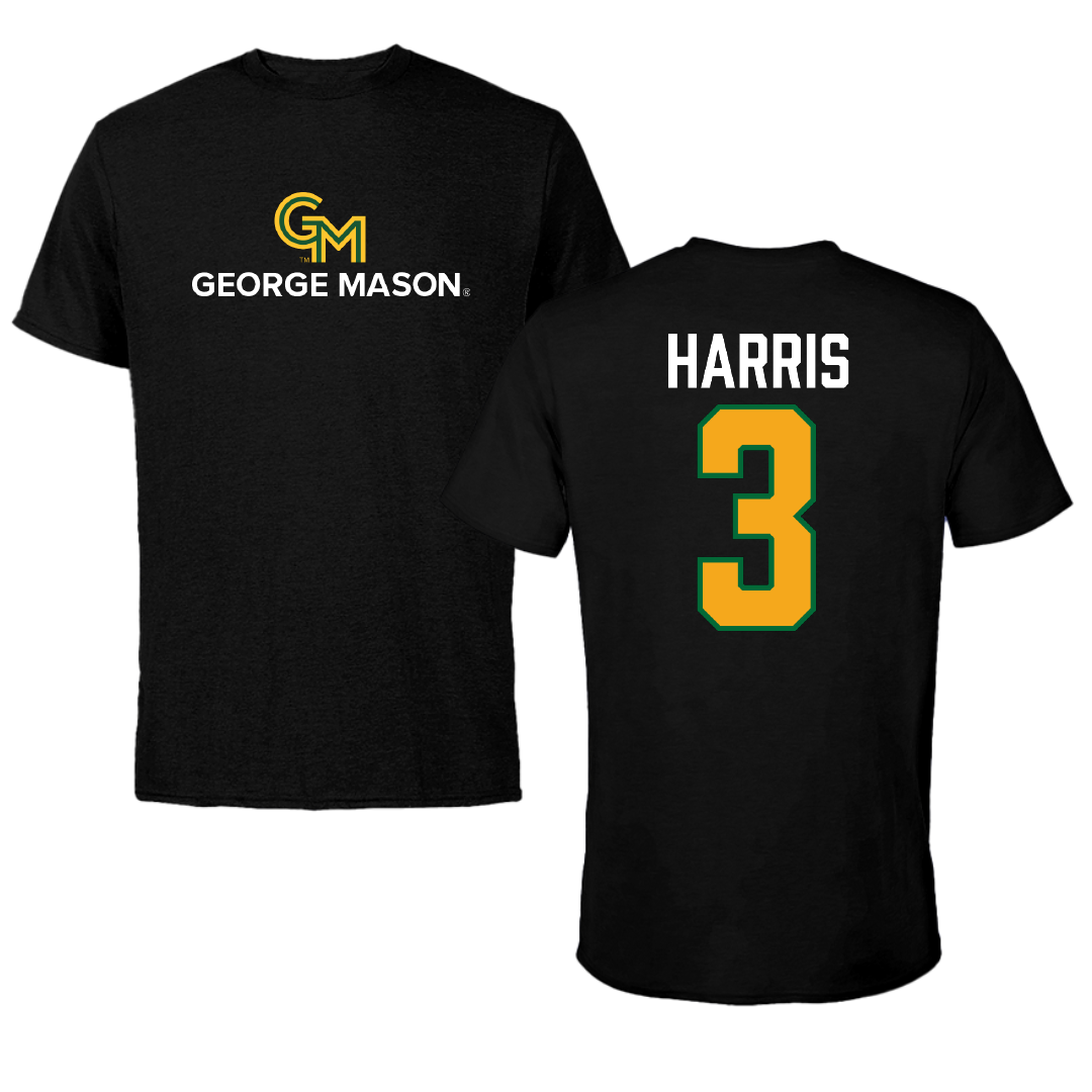 George Mason University Basketball Black Performance Tee - #3 Kennedy Harris