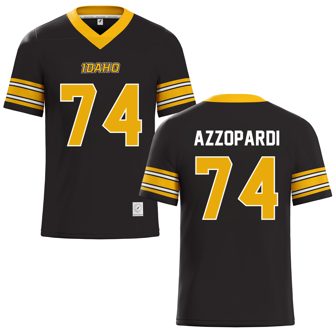 University of Idaho Black Football Jersey - #74 Nate Azzopardi