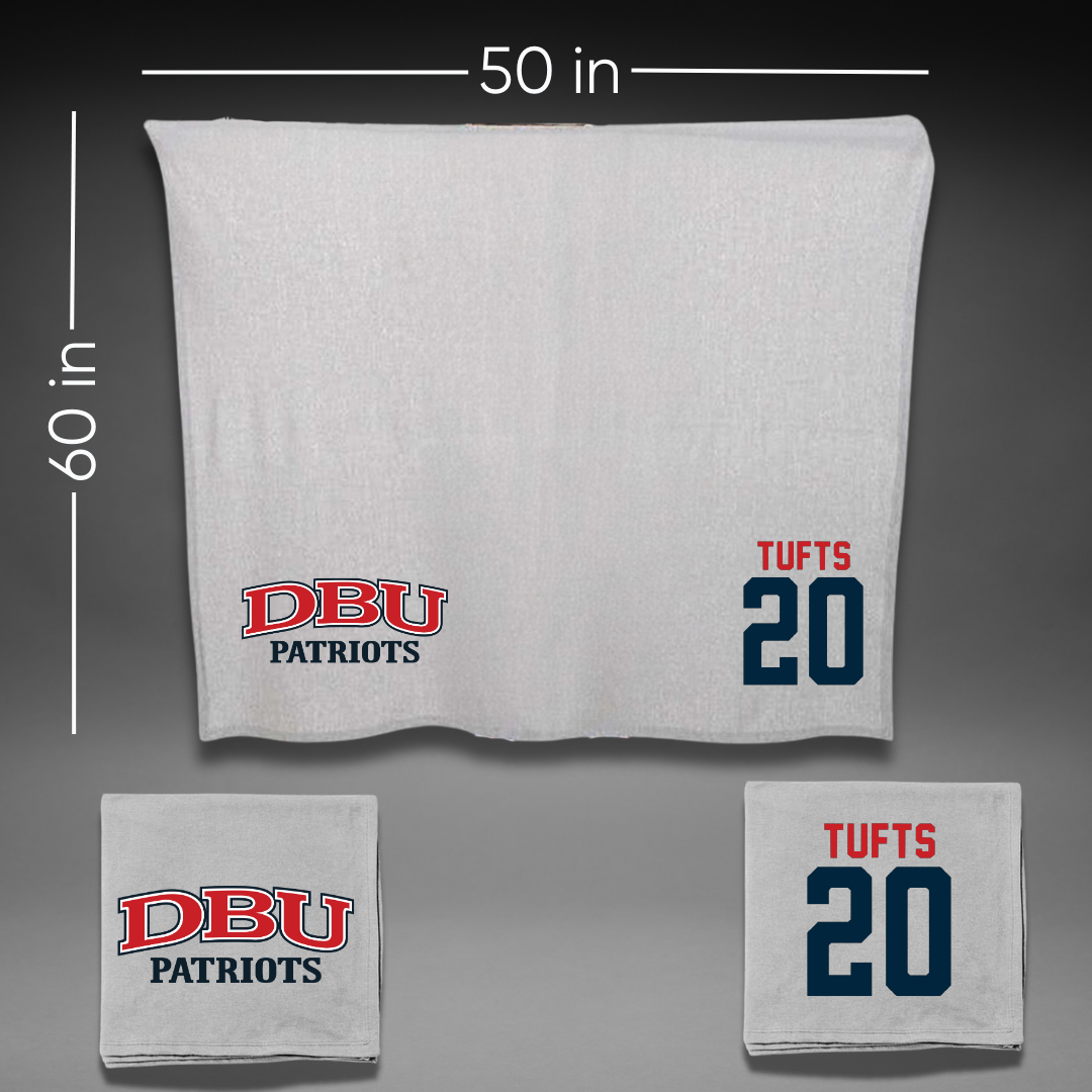 Dallas Baptist University Soccer Gray Blanket - #20 Taylor Tufts