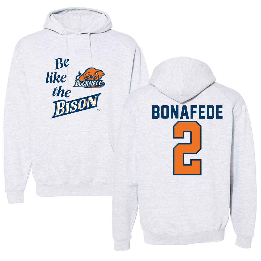 Bucknell University Lacrosse Light Gray Be Like Us Hoodie - #2 Benjamin Bonafede