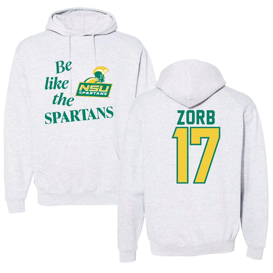 Norfolk State University Softball Light Gray Be Like Us Hoodie - #17 Lisa Zorb