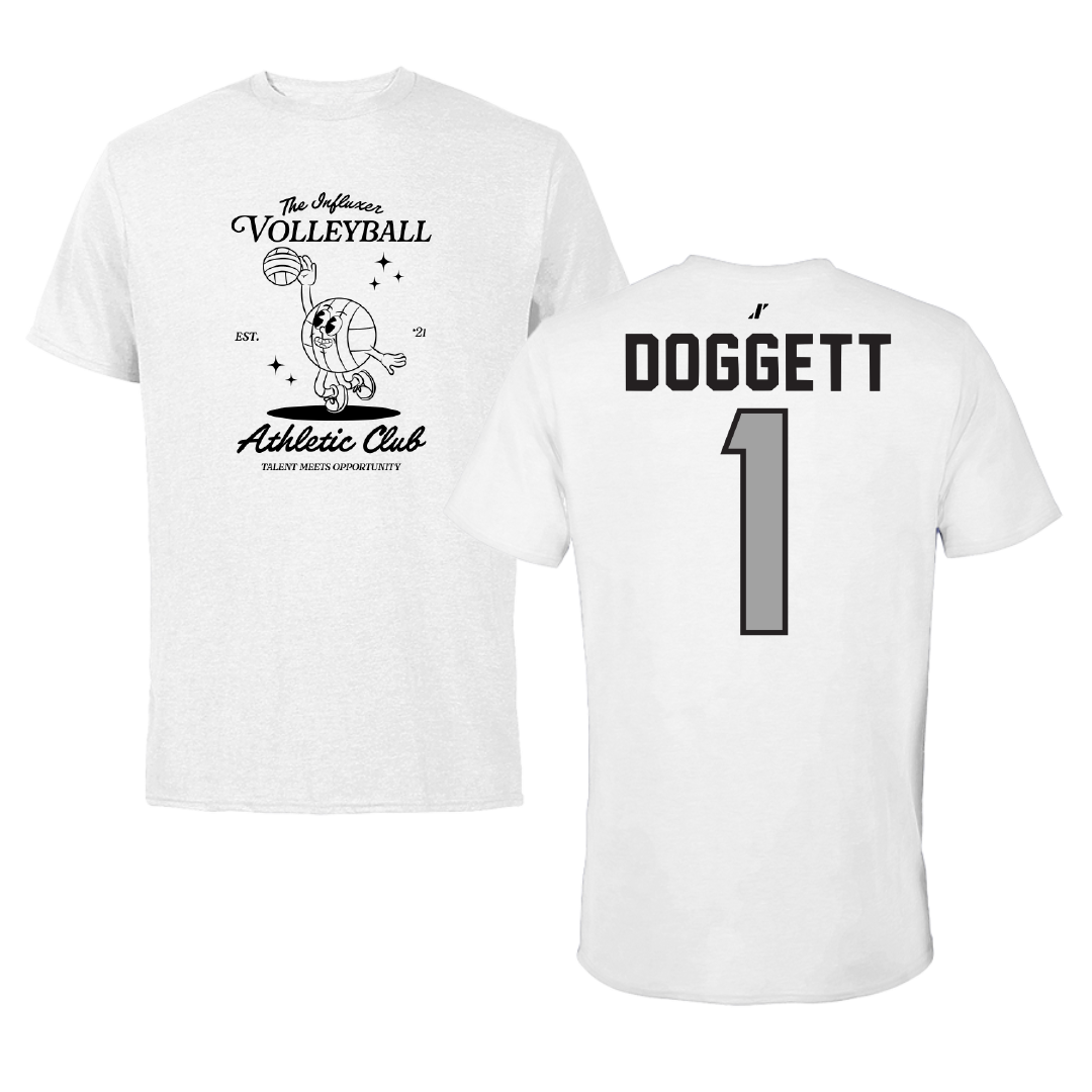 Volleyball White Influxer Athletic Club Tee - #1 Daylee Doggett