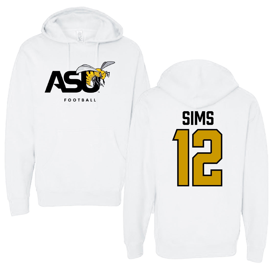 Alabama State University Football White ASU Hoodie - #12 Zach Sims